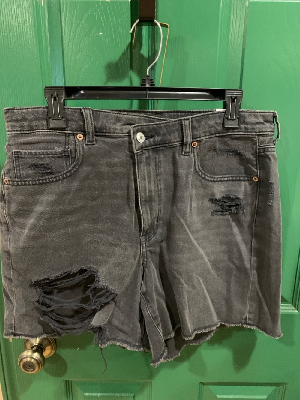 American Eagle Black Washed Denim Shorts
